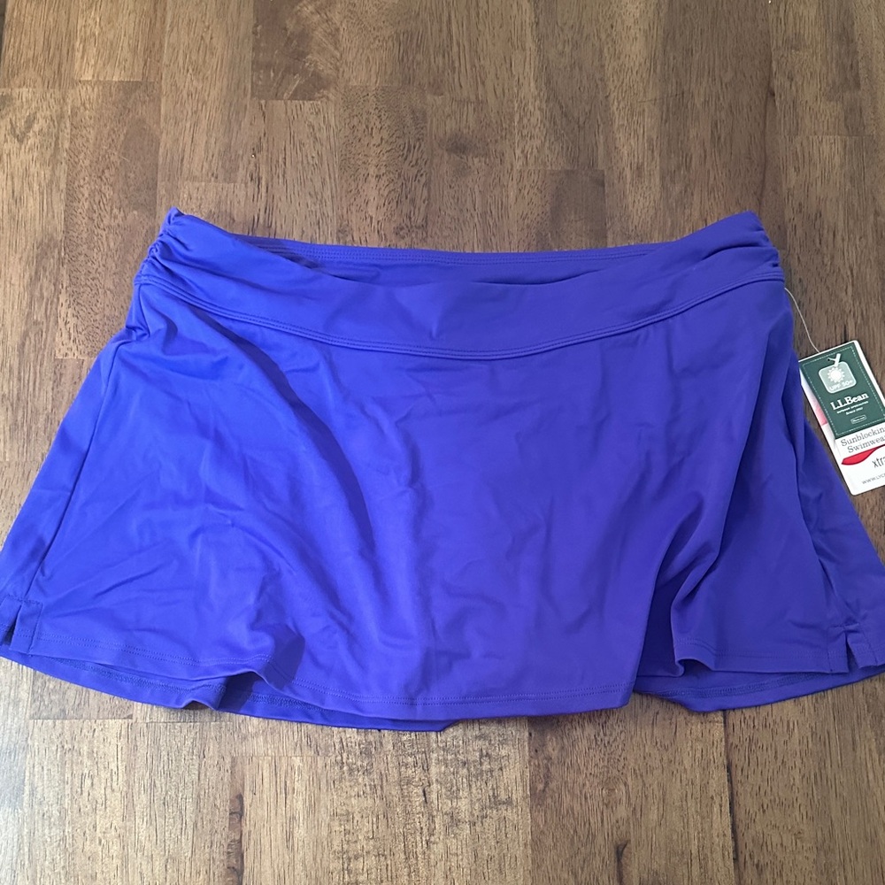 L.L. Bean Women's Bright Purple Swim Skort Sunblocking Swimwear Size 14 Reg. NWT